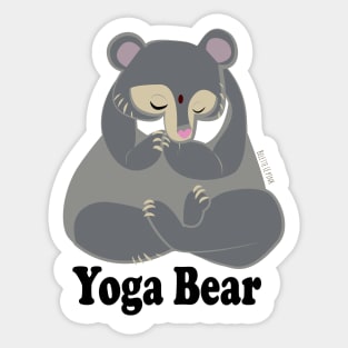 Yoga bear in grey Sticker